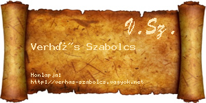 Verhás Szabolcs névjegykártya